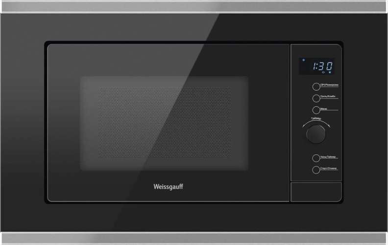 Встраиваемая микроволновая печь WEISSGAUFF HMT-720 BX Grill, 20л, 700Вт, черный [430873]